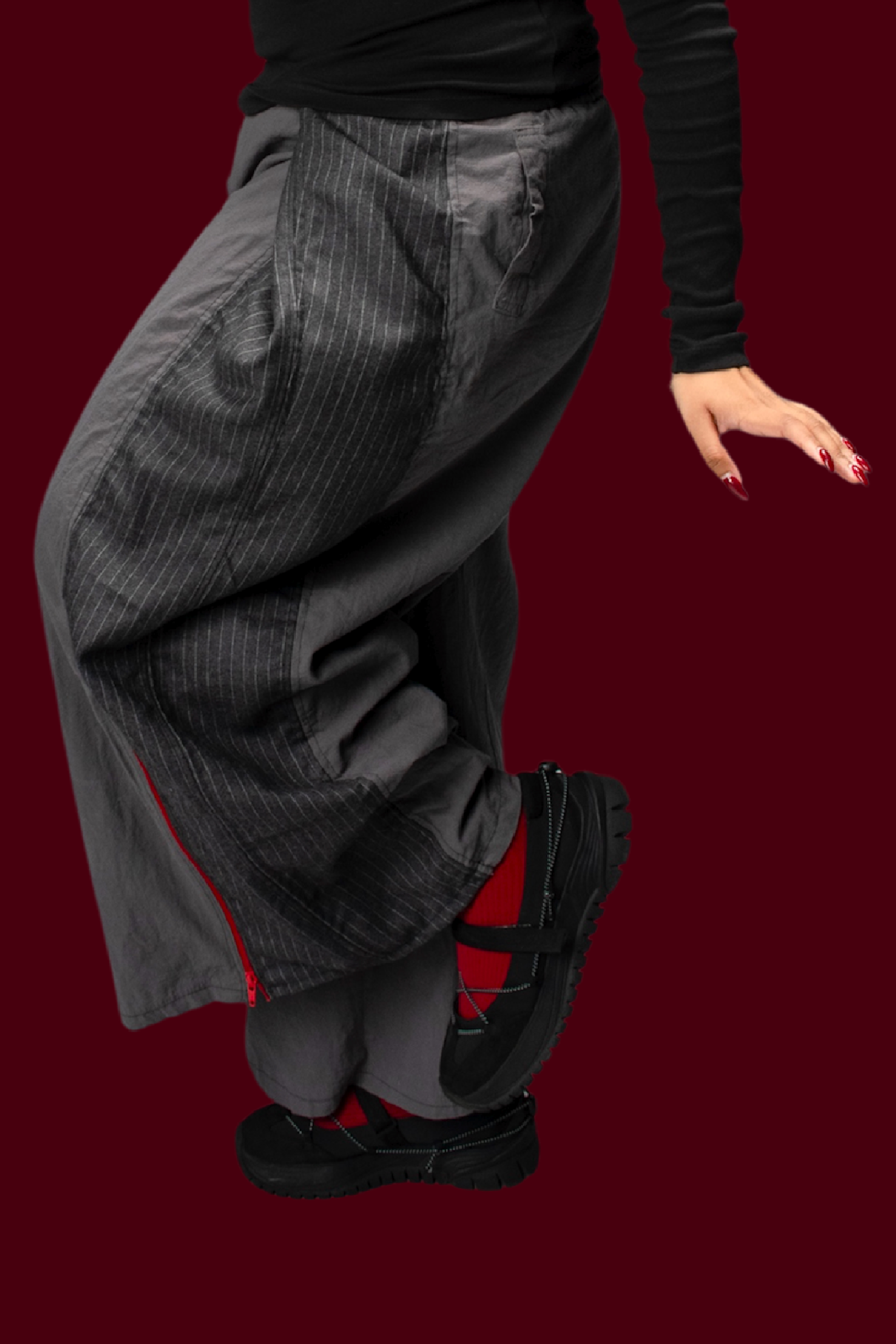 Slacks of Authority — adjustable wide leg slacks